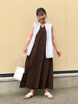 Beautiful Cotton 綿100％〉 マキシカットソーTワンピース