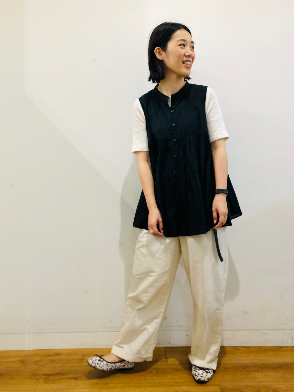 リネンブレンドジャケット、リネンブレンドタックワイドパンツ