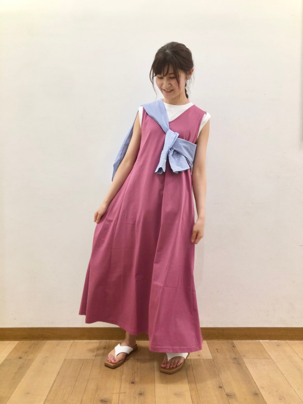 コットンワンピース　7/8 120/131cm ユニクロ公式 | マーセライズコットンAラインワンピース