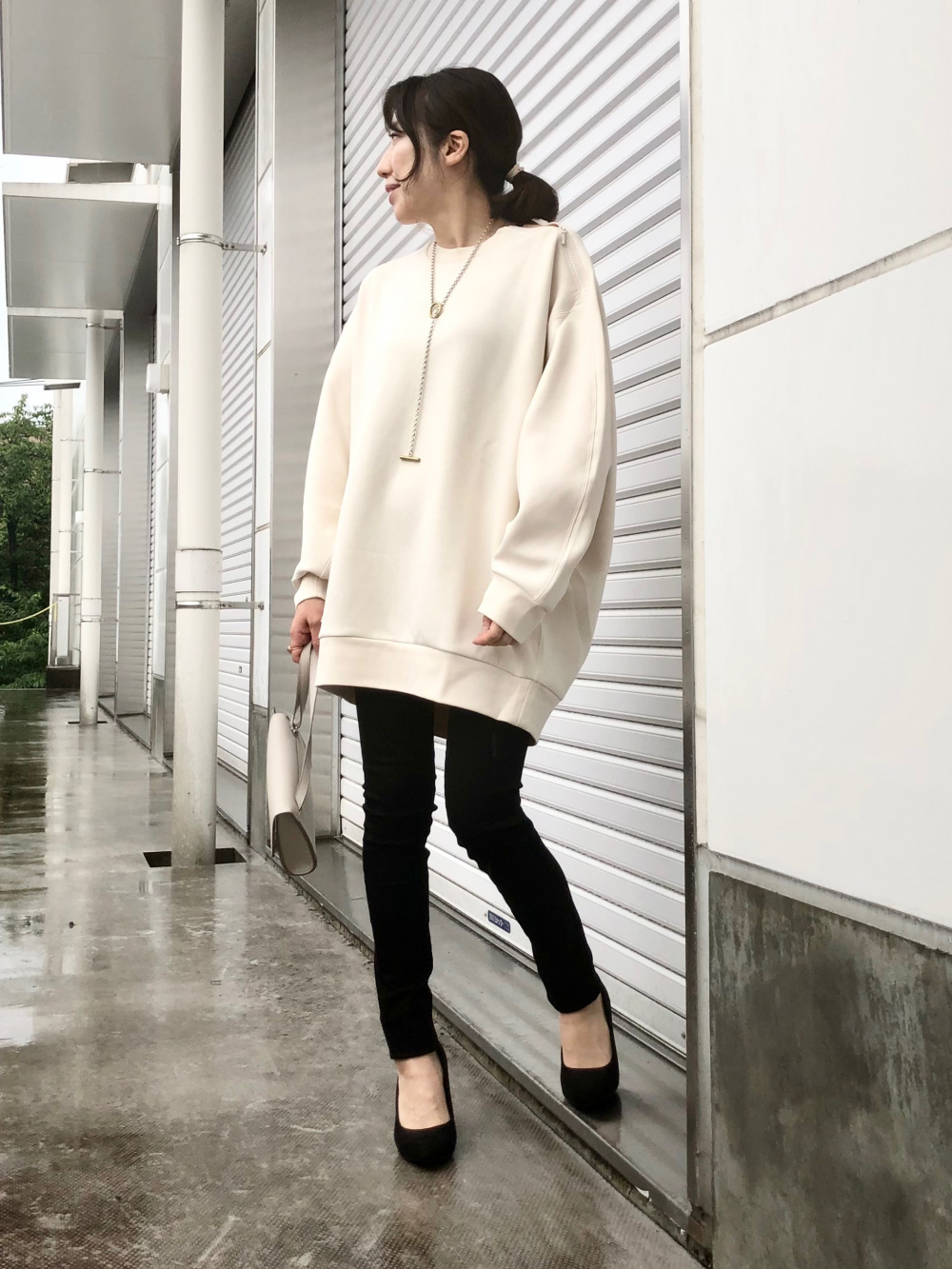 桜の花びら(厚みあり) 新品未使用☆ ユニクロ+jドライスウェットクルーネックシャツ トレーナー/スウェット ドライスウェットクルーシャツ(長袖)