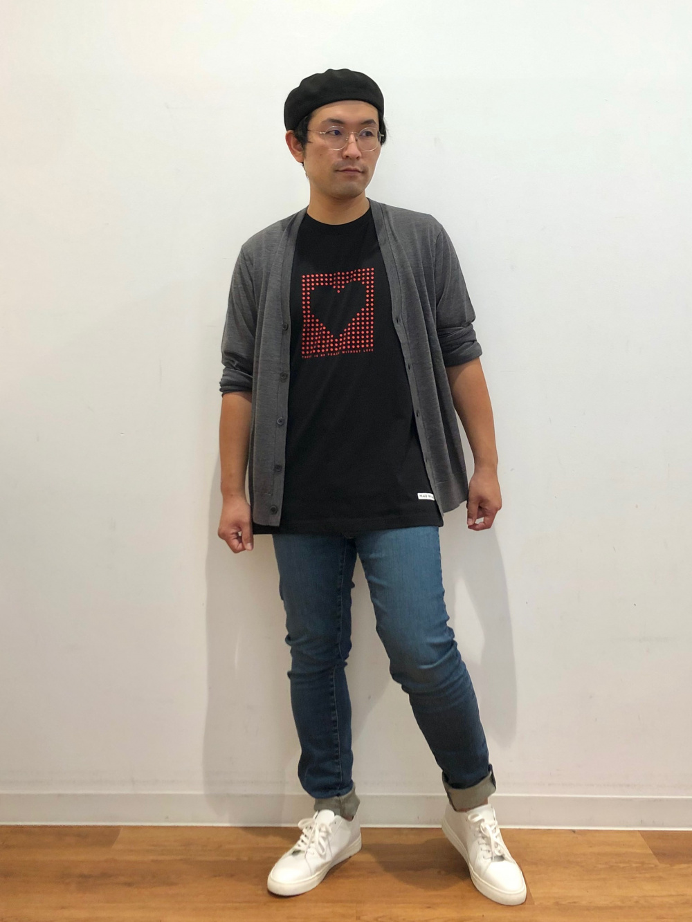 オーバーサイズTシャツ（5分袖）、ウルトラストレッチスキニーフィット