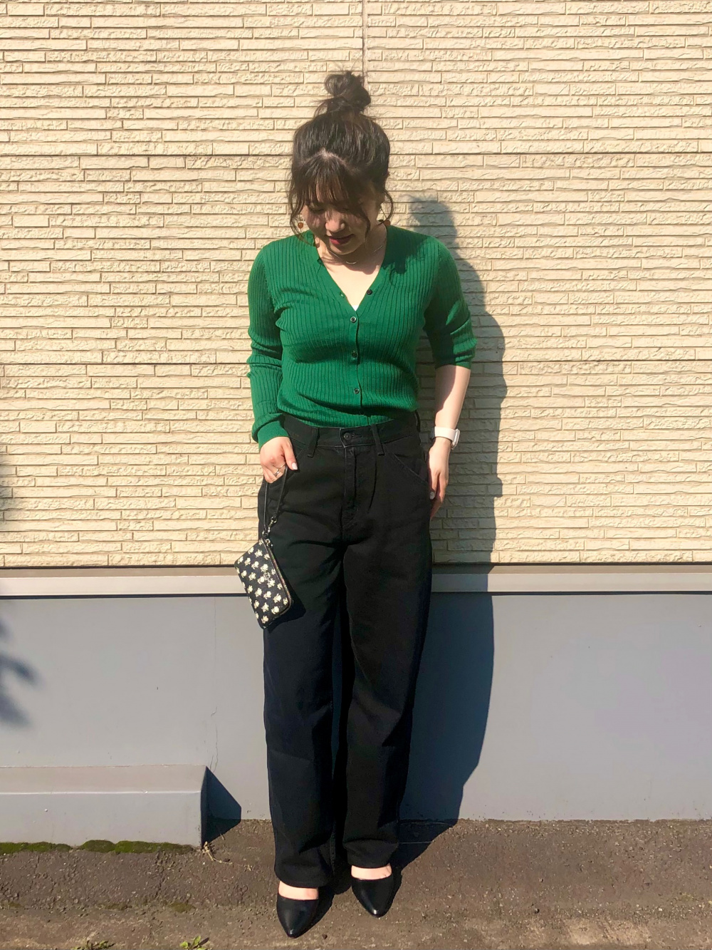 売店 UNIQLO ユニクロ エクストラファインメリノリブショートカーディガン 長袖 ユニクロ エクストラファインメリノカーディガン Mサイズ 黒