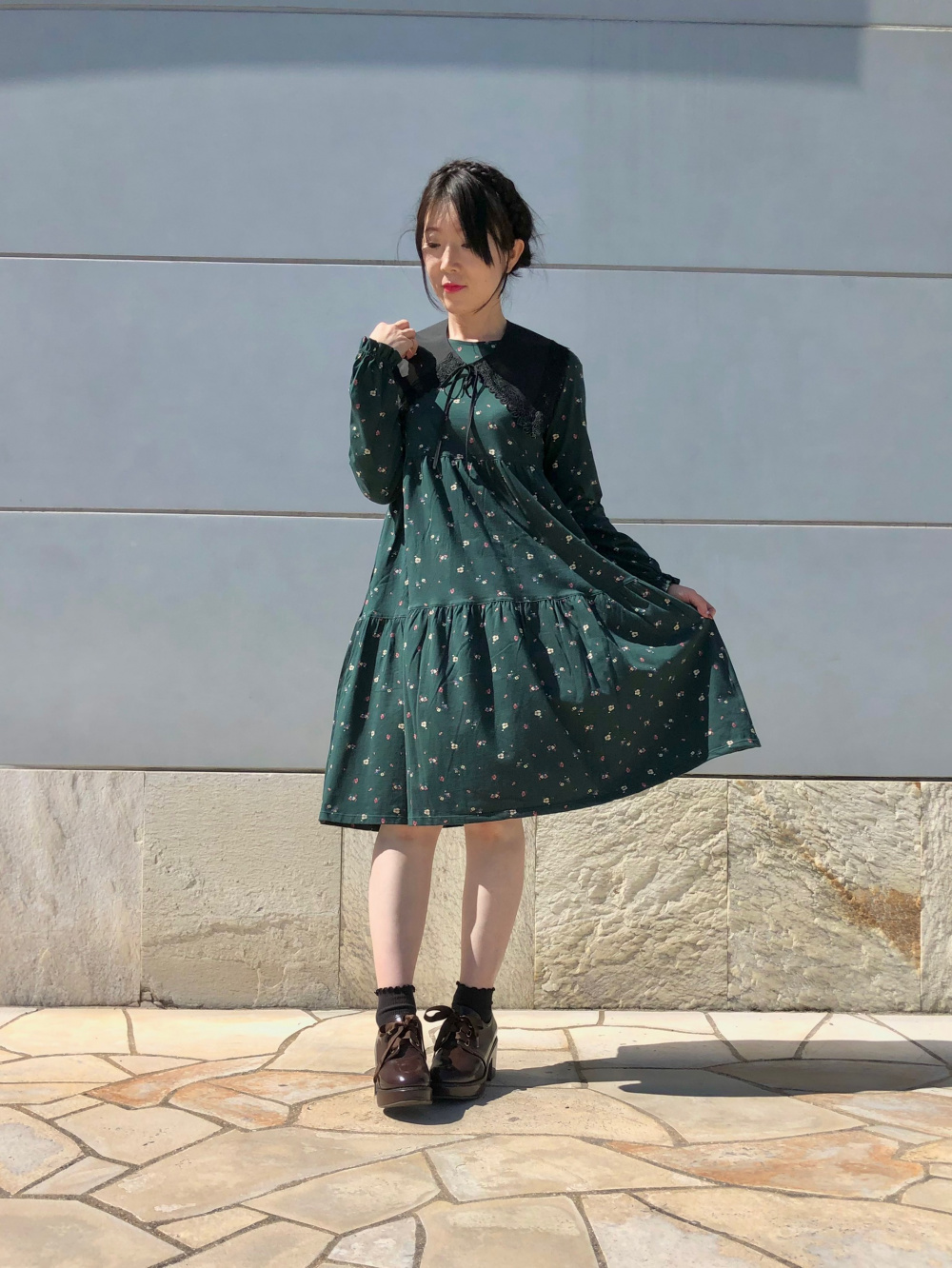 リバティプリント ティアードワンピース(Far Away Paisley) - 通販