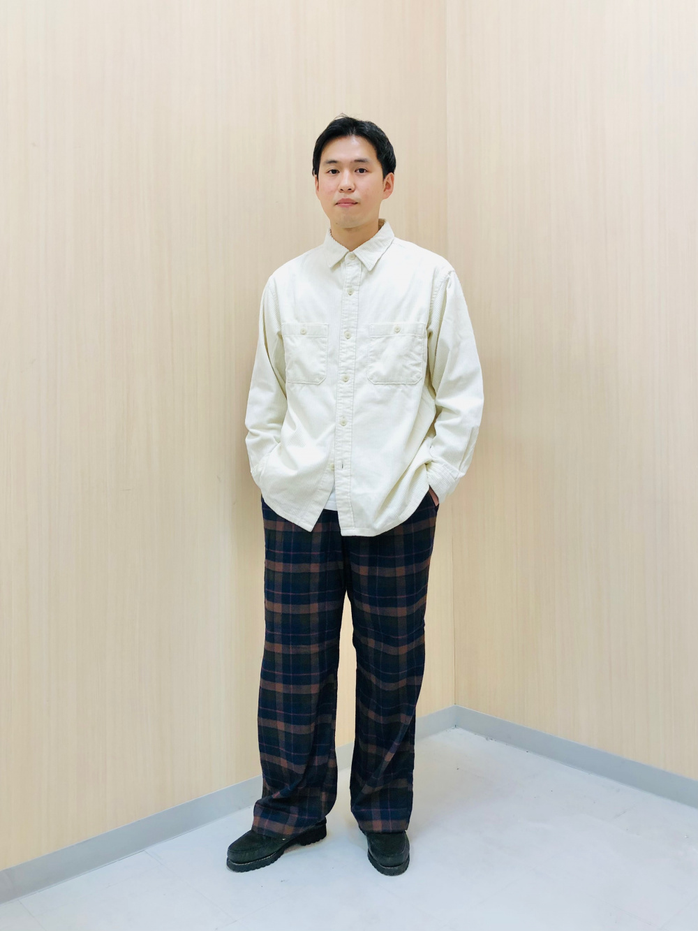 175 cm / LONG SLEEVED CORDUROY SHIRT: L