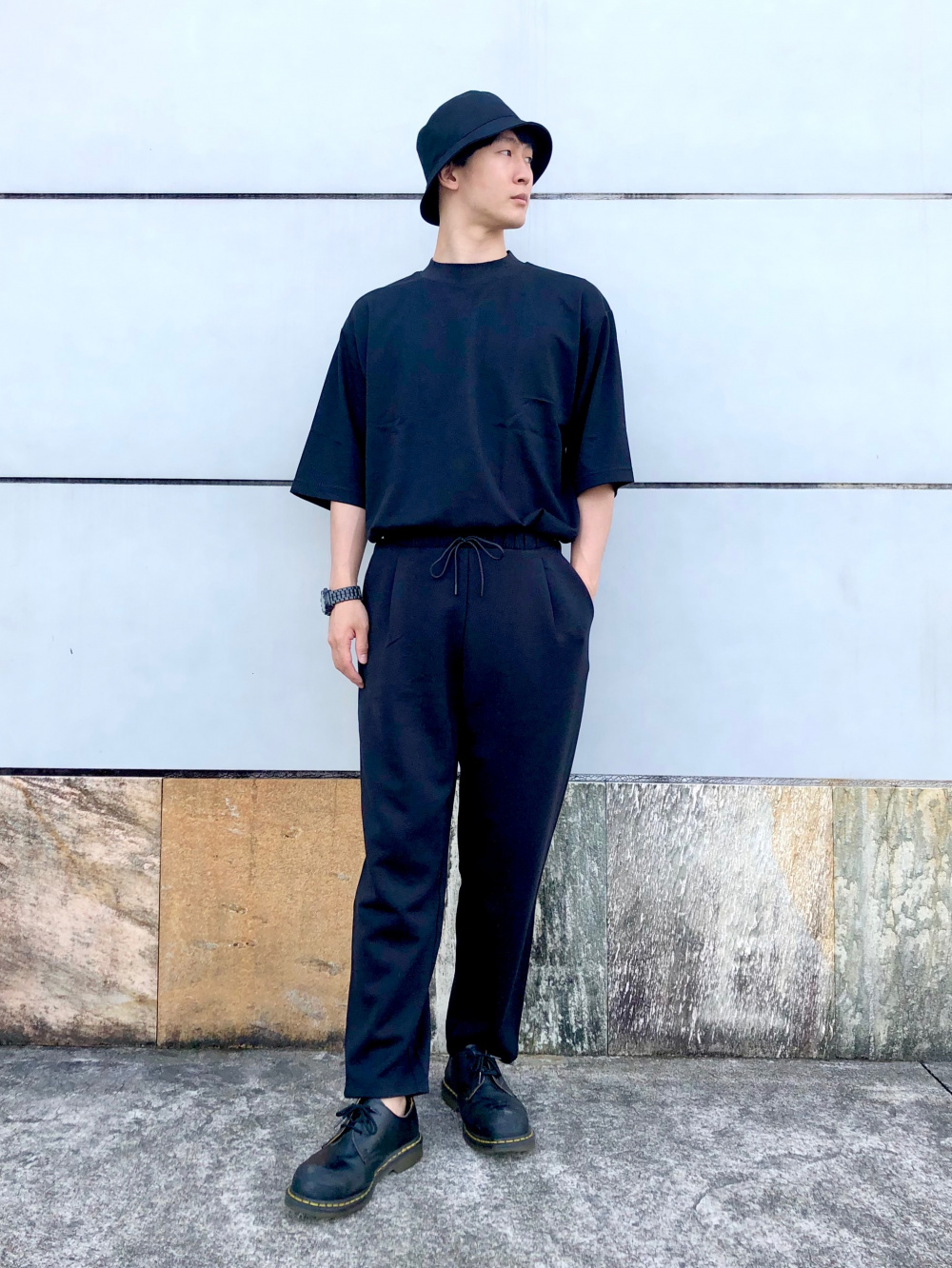 エアリズムコットンオーバーサイズモックネックT（5分袖）、ウルトラ