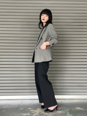 UNIQLO ユニクロ ダブルジャケット グレー M ユニクロ 感動ダブル