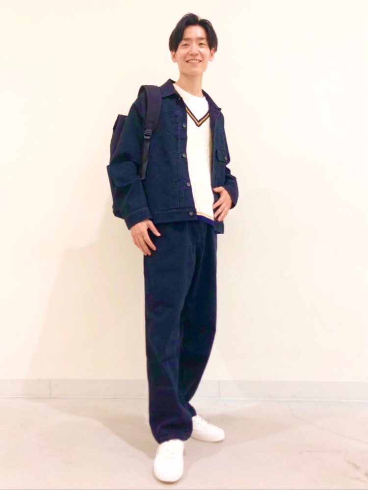スウェットパンツ 丈標準65 71cm デニムジャケット の着用コーディネート ユニクロ