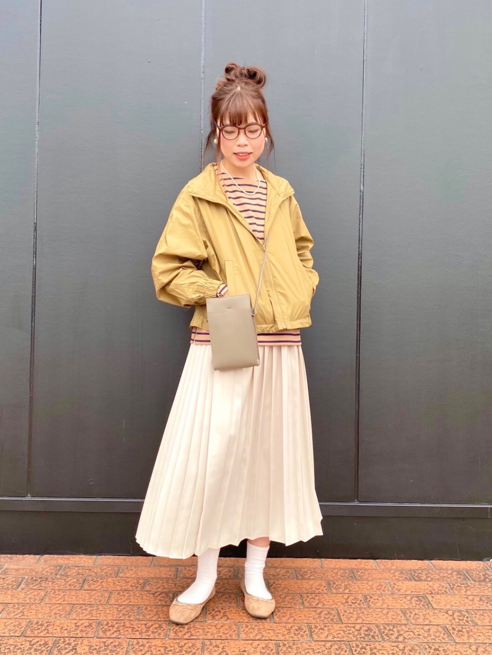 ボーダーTシャツ(長袖)、コットンブルゾン」の着用コーディネート| ユニクロ ユニクロ コットンブルゾン