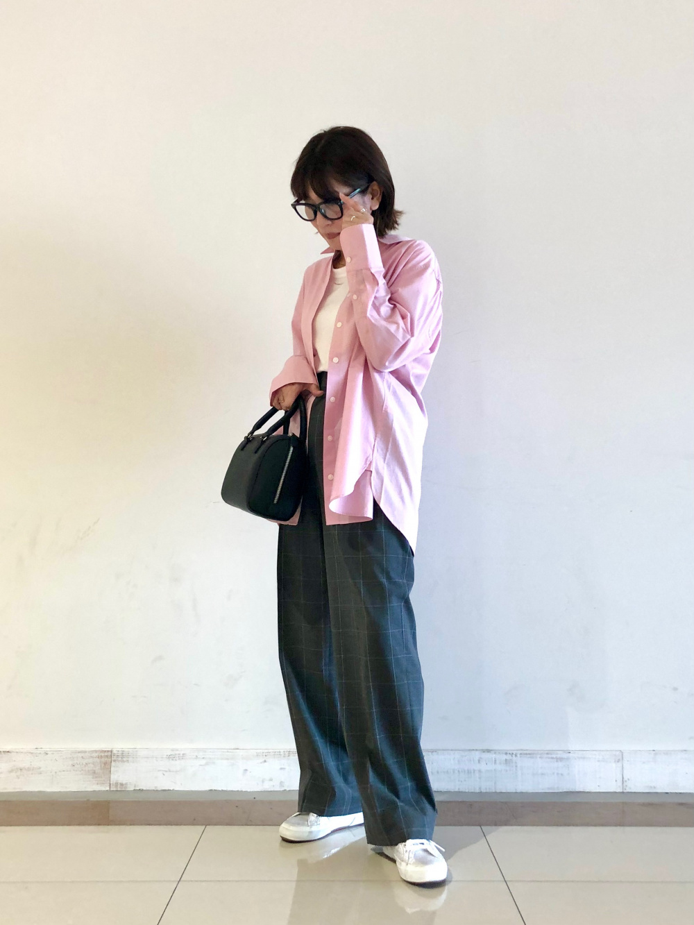 コットンストライプシャツ 長袖 コットンシャツ 長袖 の着用コーディネート ユニクロ