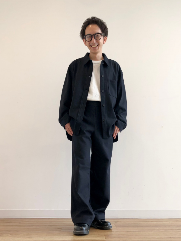 ブラッシュドジャージーシャツジャケット セットアップ可能」の