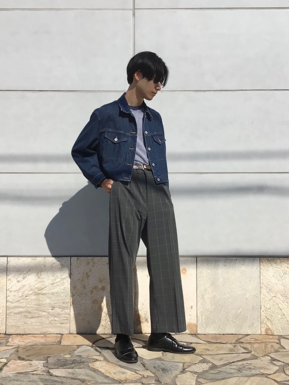 UNIQLO デニムクロップドジャケット DARK GRAY S - アウター