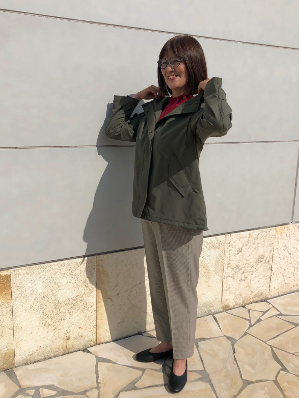 リラックステーラードジャケット（チェック）、スマートアンクルパンツ