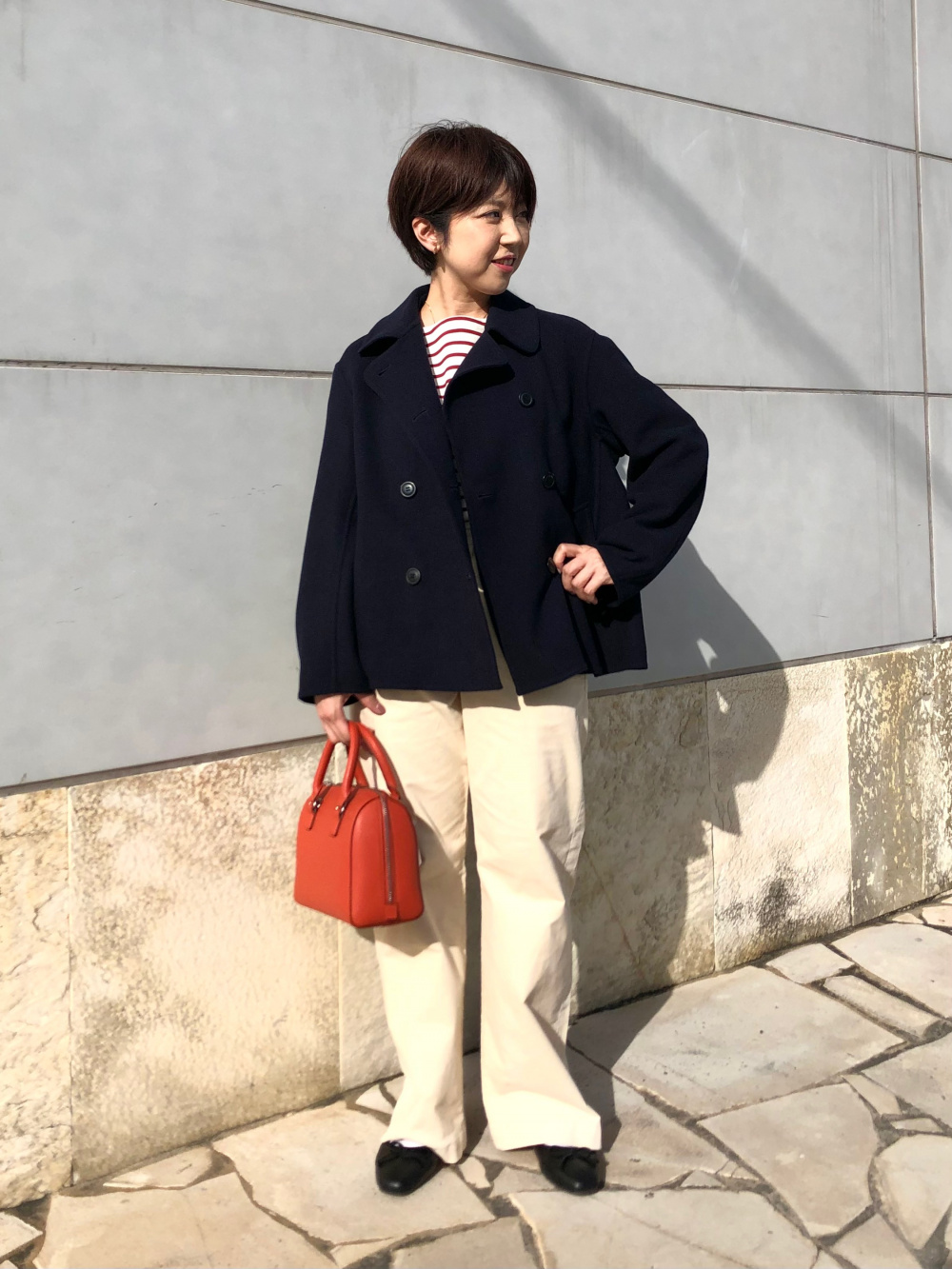 UNIQLO - ユニクロ ブレンド ピーコート レディースS ネイビー P