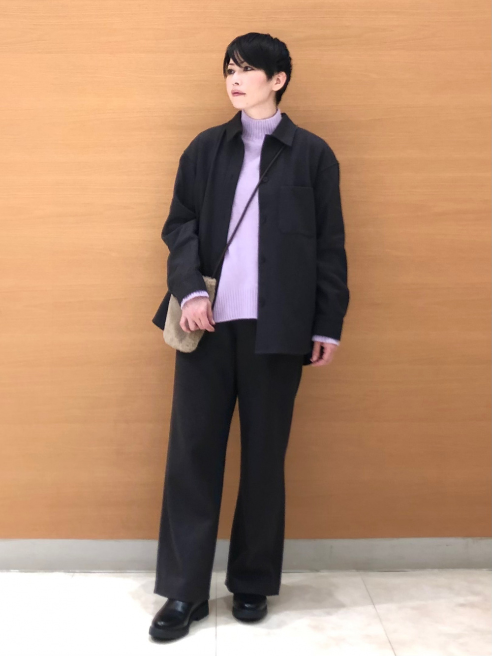 ブラッシュドジャージーシャツジャケット セットアップ可能