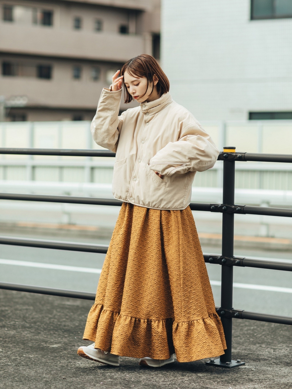 UNIQLO ウォーマージャケット Mサイズ ウォーマージャケット」の着用 