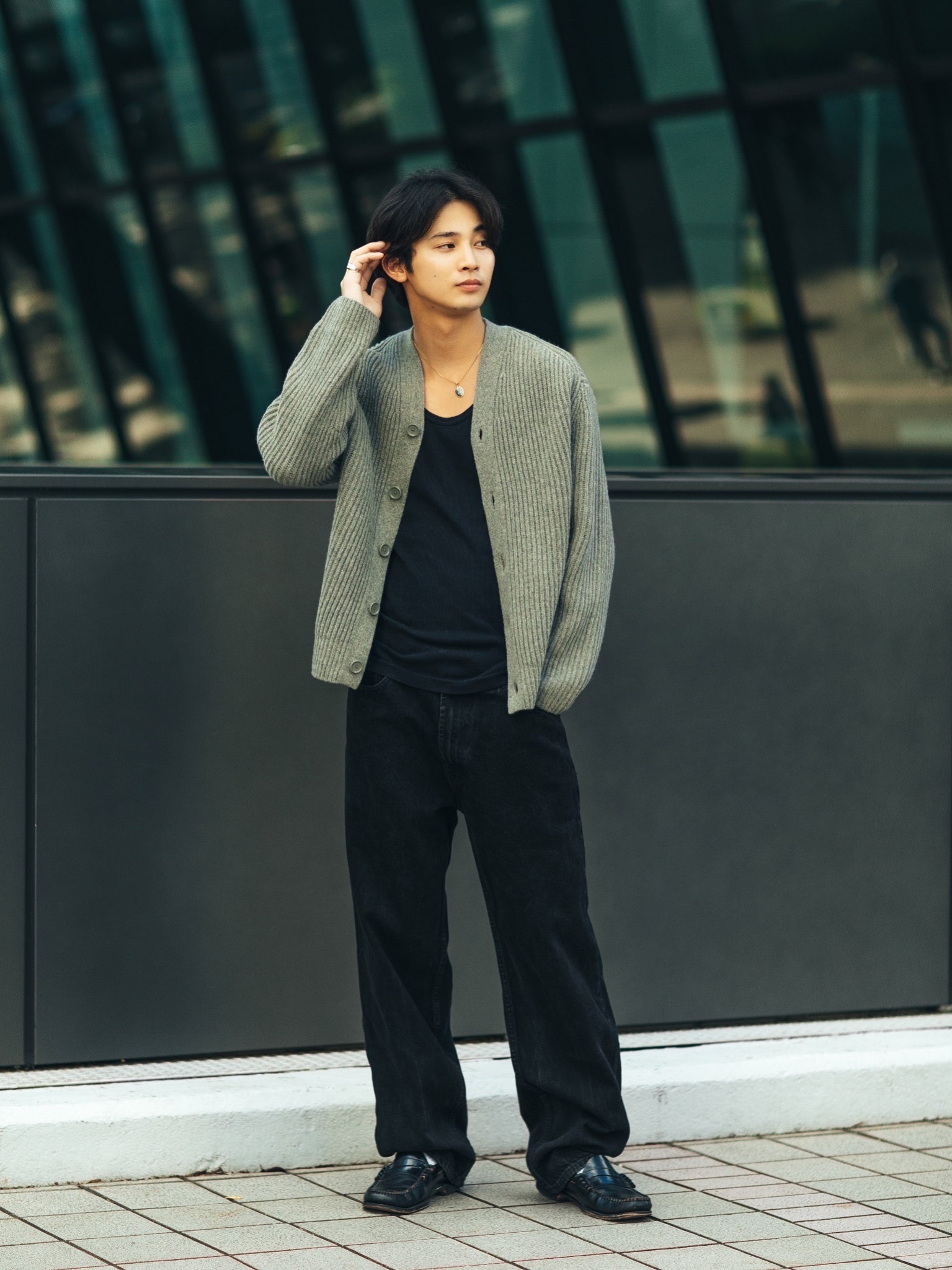 UNIQLO ユニクロ ＋J プレミアムラムVネックカーディガン ネイビーS