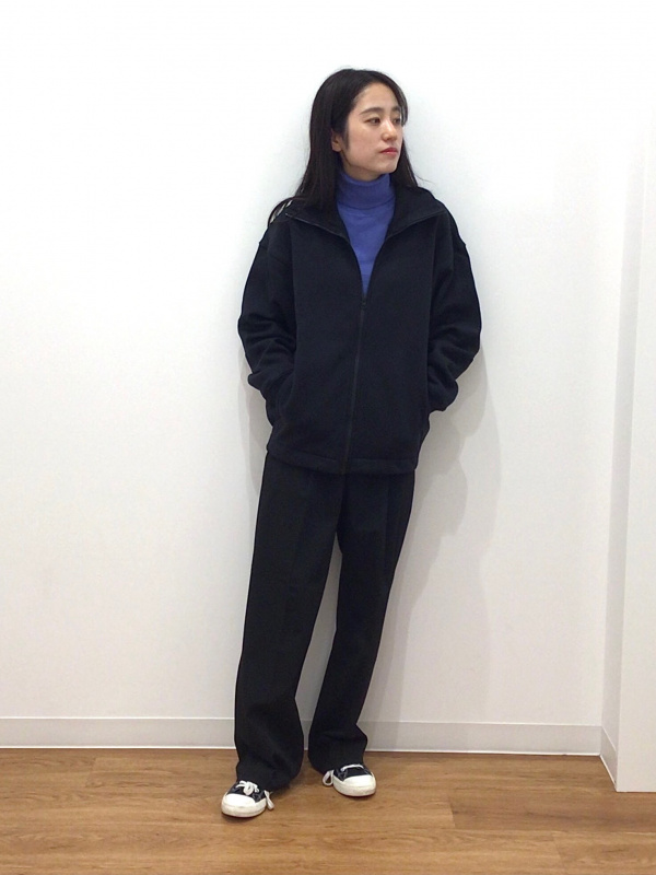 UNIQLO - M ブラック　ボアスウェットトラックジャケット（長袖）　新品 ボアスウェットトラックジャケット（長袖）セットアップ可能の