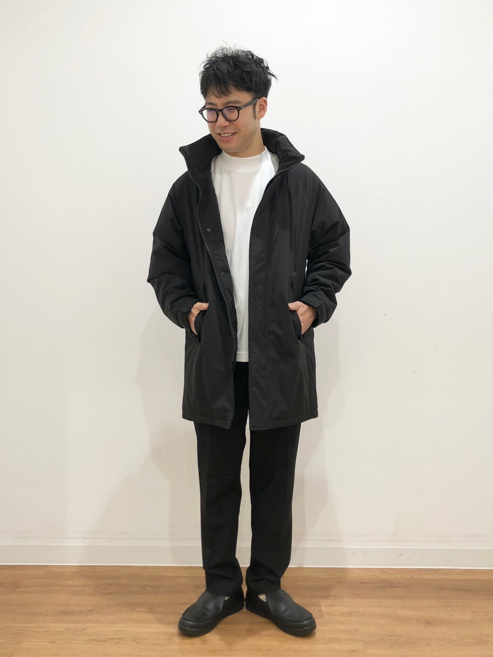 UNIQLO ユニクロ 防風パデッドコート BLACK M-