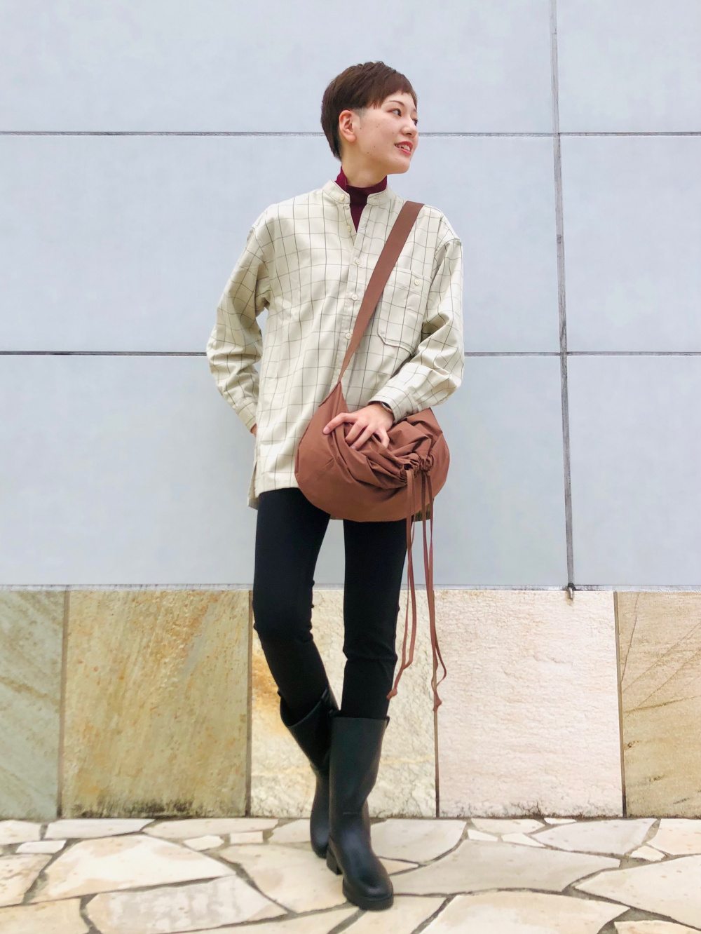 ウォーマージャケット ヒートテックコットンタートルネックt 長袖 の着用コーディネート ユニクロ