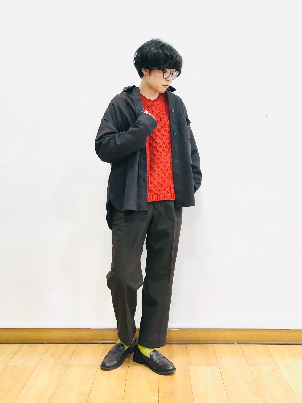 ブラッシュドジャージーシャツジャケット セットアップ可能