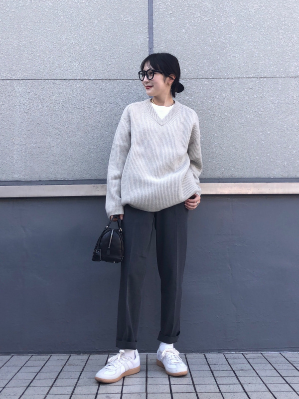 プレミアムラムリブVネックセーター(長袖) 通販 UNIQLOU プレミアムラムリブVネックセーター(長袖)452649