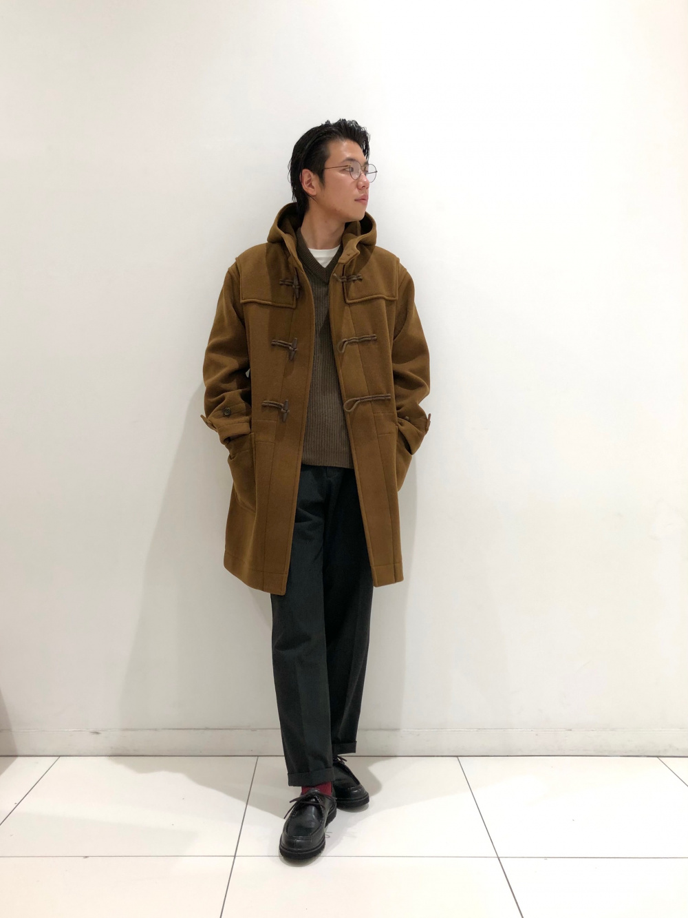 ユニクロ　UNIQLO ダッフルコート　ブラウン ユニクロ公式 | ウールブレンドダッフルコート