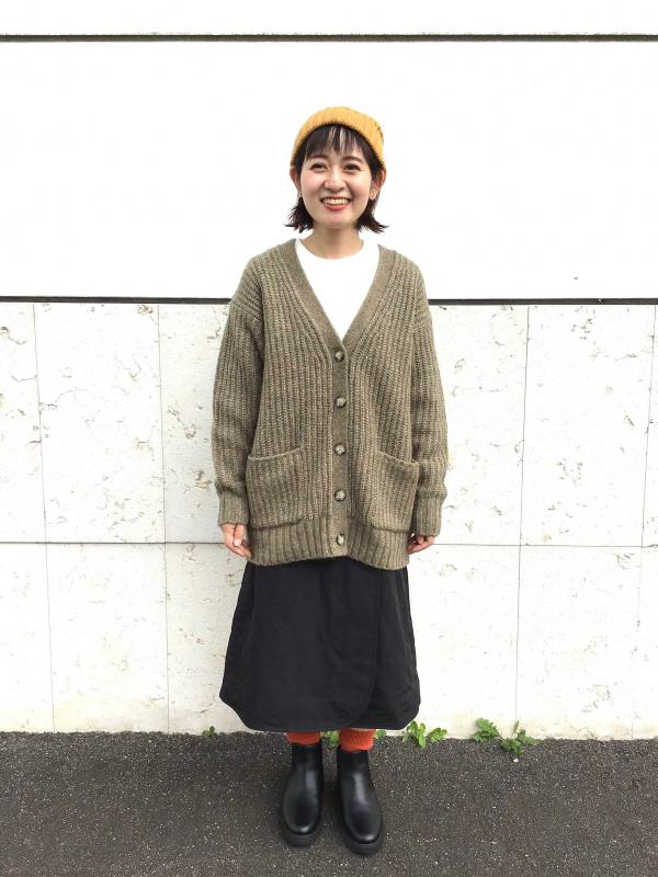 防風ウォームイージースカート（丈標準67～71cm）（レディース）の着用