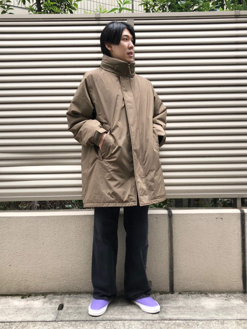 防風パデッドコート ブラウン L ユニクロ UNIQLO 防風パデットコート