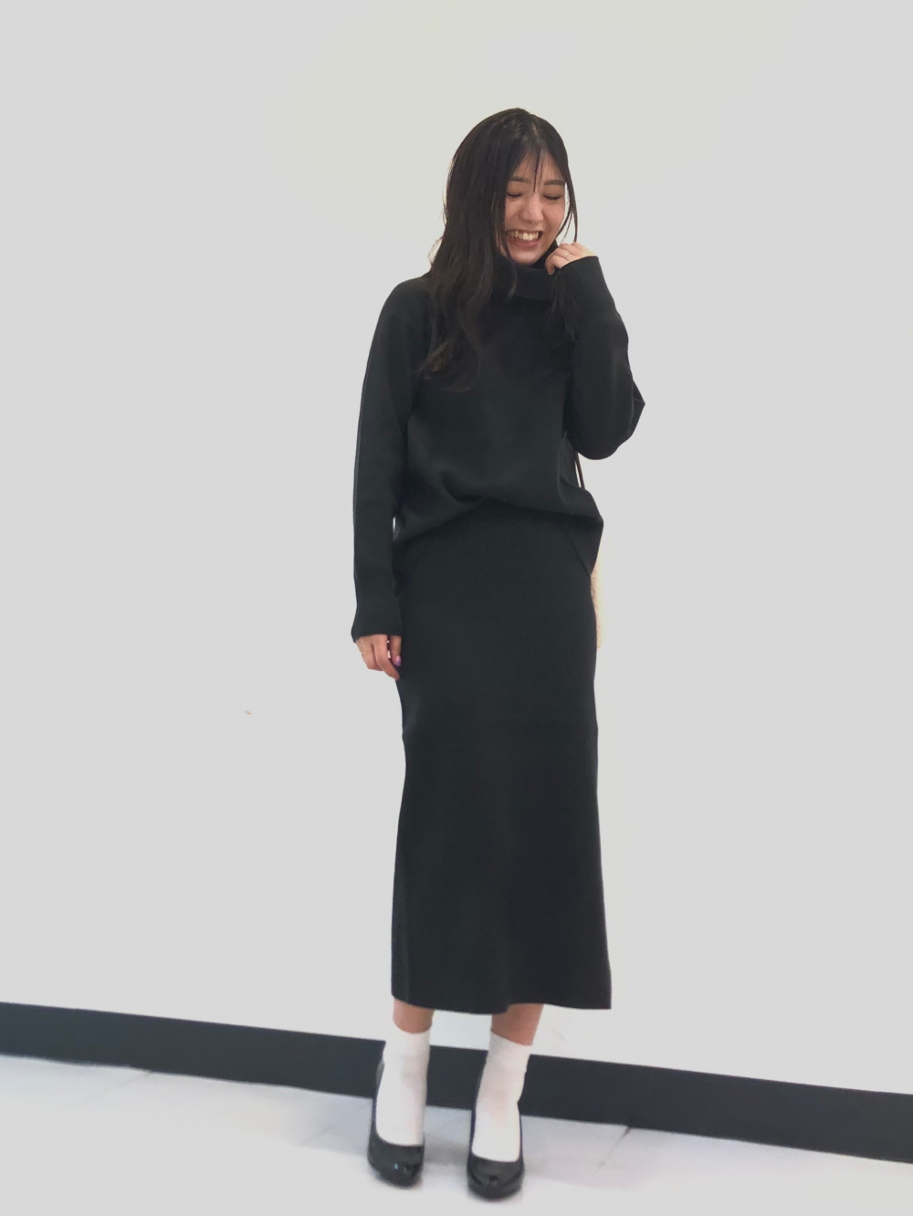 スフレヤーンタートルネックセーター（スムース・長袖