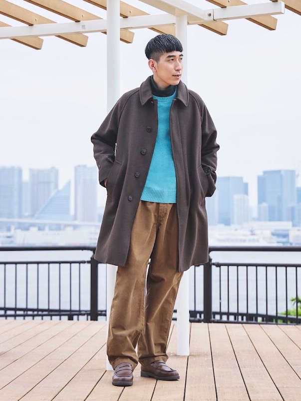 UNIQLO シングルブレストコート(ヘリンボーン)