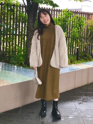 ユニクロ公式 | ソフトニットフリースワンピース（長袖）