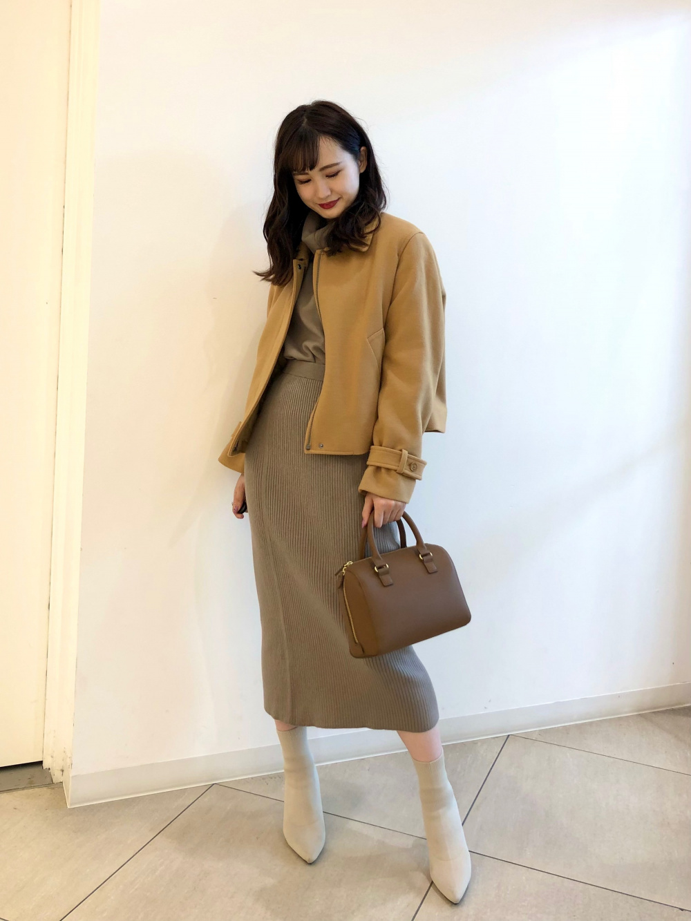 スフレヤーンタートルネックセーター（スムース・長袖