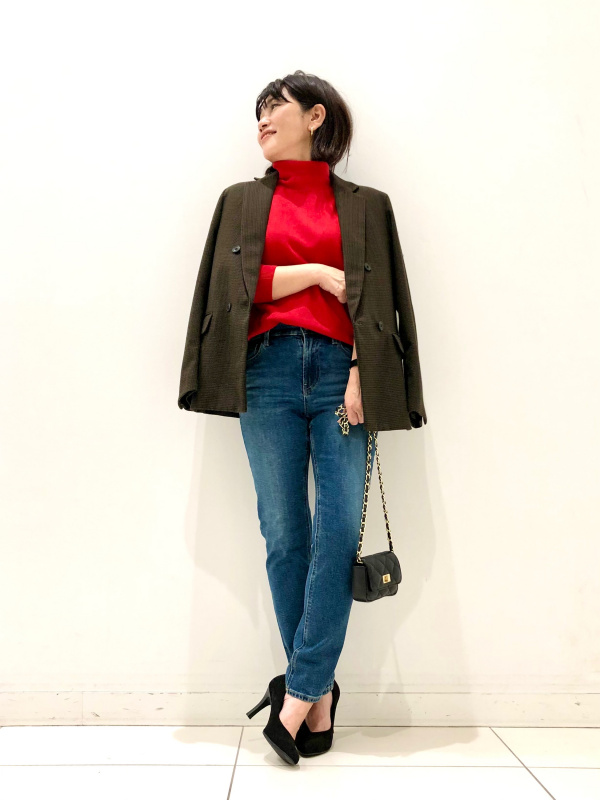 ダブルジャケット(チドリ)、タックワイドパンツ(丈標準68 ダブルジャケット(チドリ)、タックワイドパンツ(丈標準68