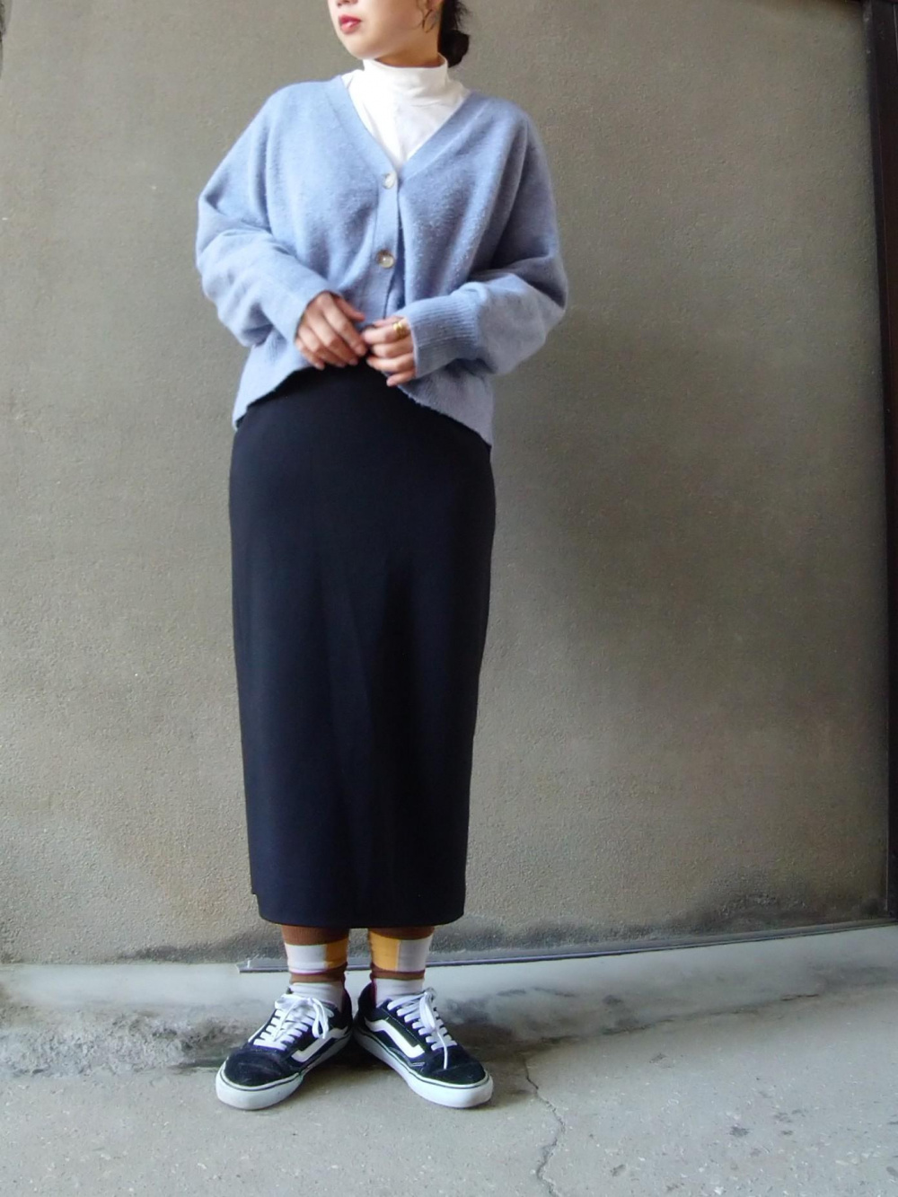 桃太郎です♪UNIQLO ストレッチダブルフェイスナロースカート＋ UNIQLO】歩きやすくて美シルエット！ユニクロのストレッチダブル