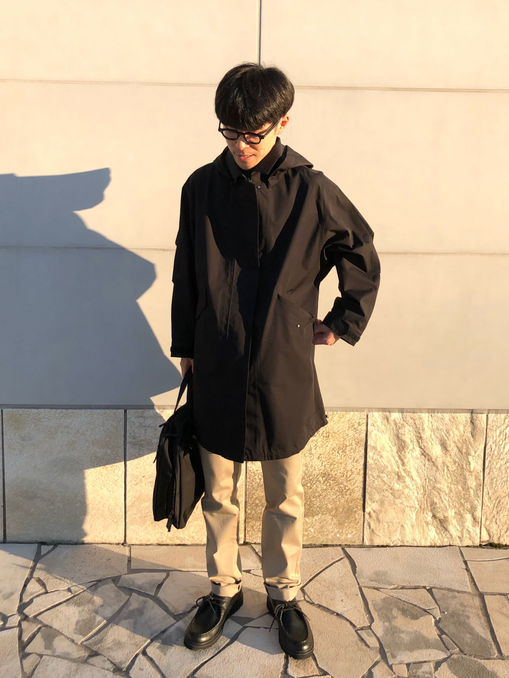 値下げ！UNIQLO ブロックティックハーフコート Lサイズ ナチュラル L 