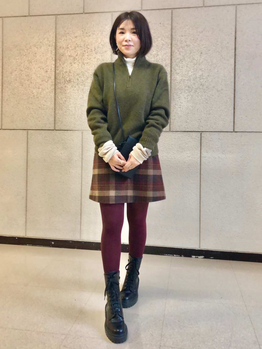 【SALE】チェック ウールブレンド ミニキルト UNIQLO（ユニクロ）の「ウールブレンドミニスカート（チェック