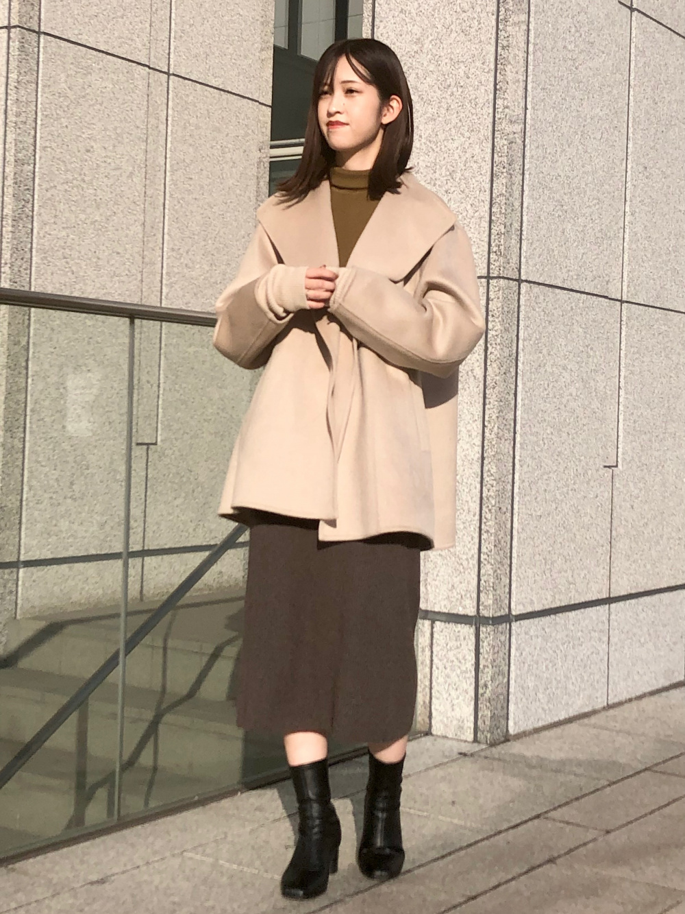 ダブルフェイスショートコート」の着用コーディネート| ユニクロ公式