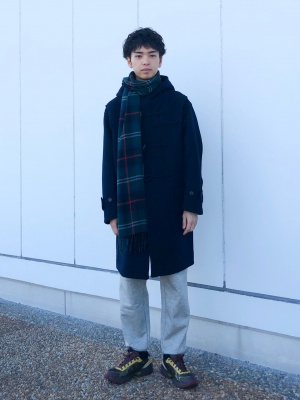 ⭐︎vintage⭐︎UNIQLO ブラックウォッチチェック ダッフルコート L 紺 ⭐︎vintage⭐︎UNIQLO ブラックウォッチチェック ダッフル