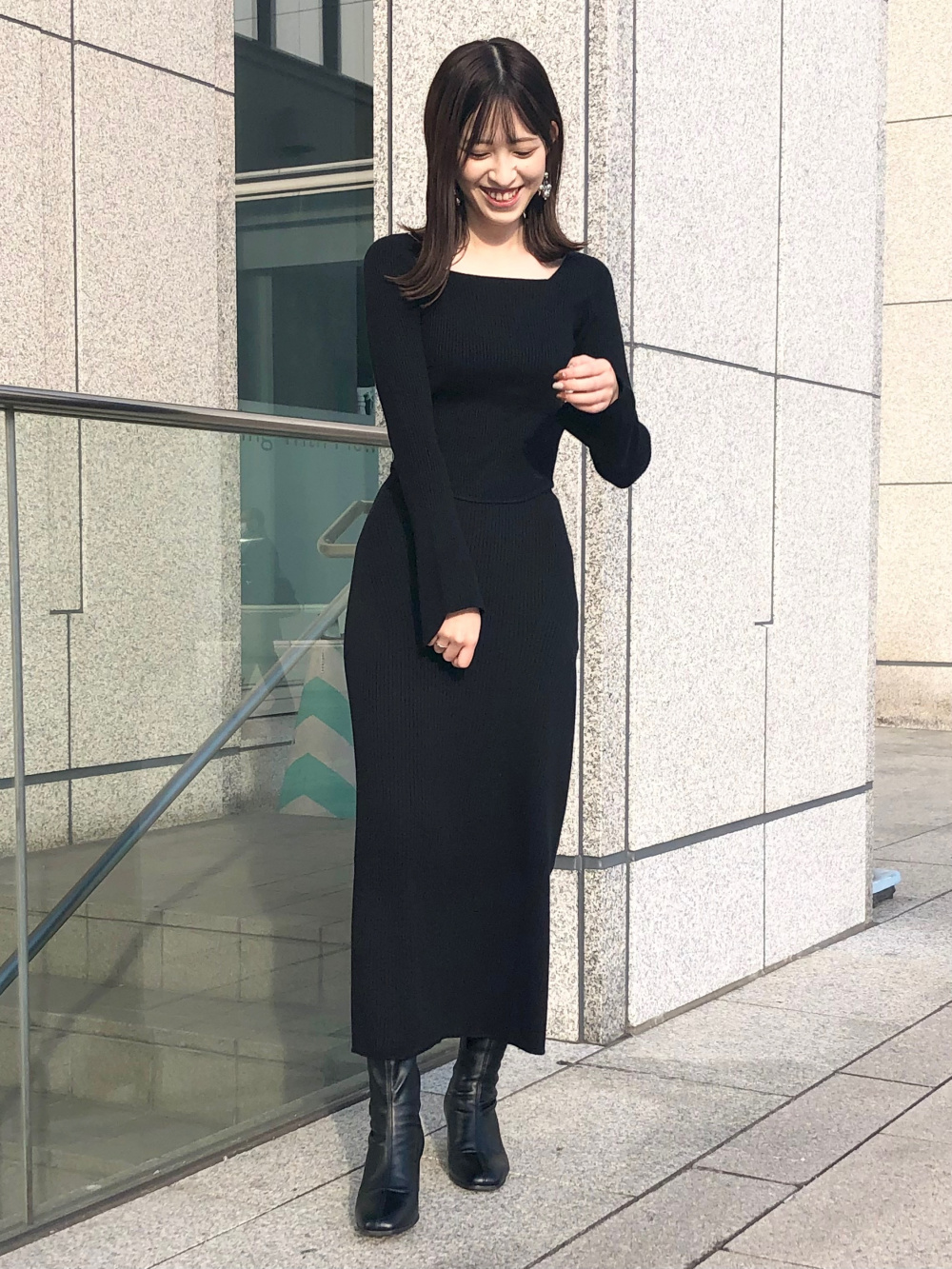 《新品タグ付》UNIQLO マメクロゴウチ 3Dリブロングスカート 黒 XL ①