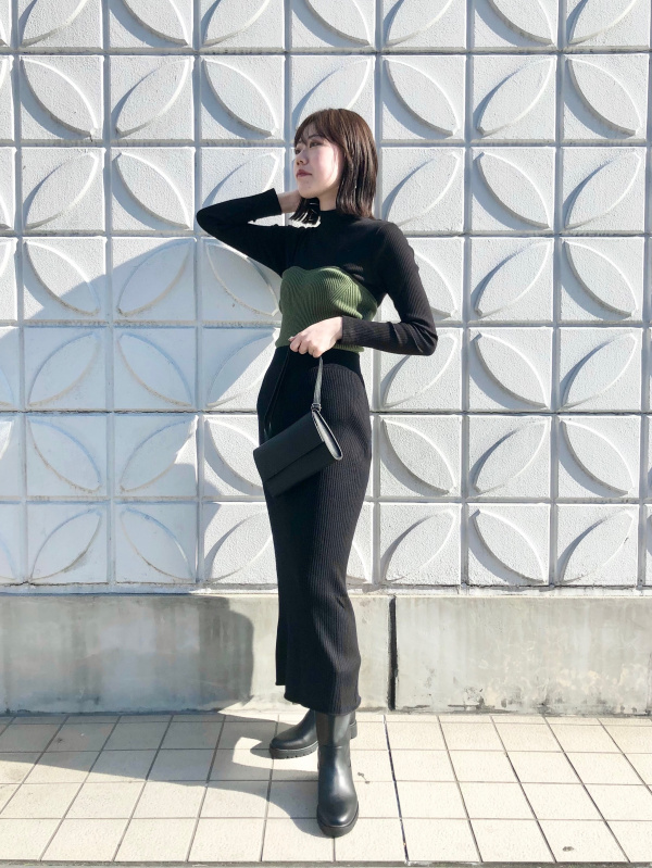 《新品タグ付》UNIQLO マメクロゴウチ 3Dリブロングスカート 黒 XL ①