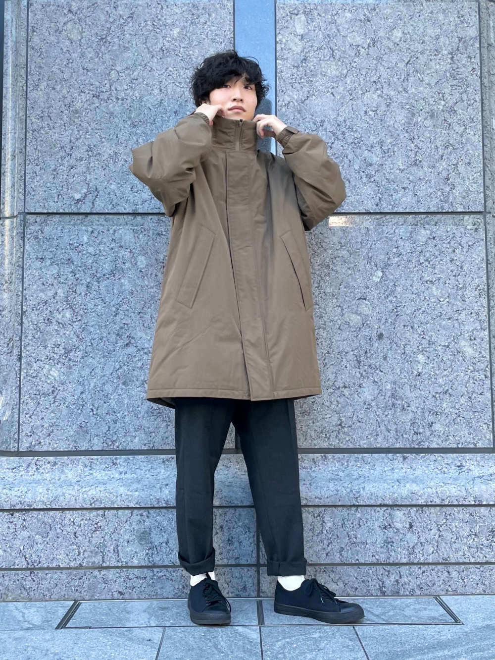 ユニクロ 防風パデッドコート 黒 XL ユニクロ 防風パデッドコート L 黒