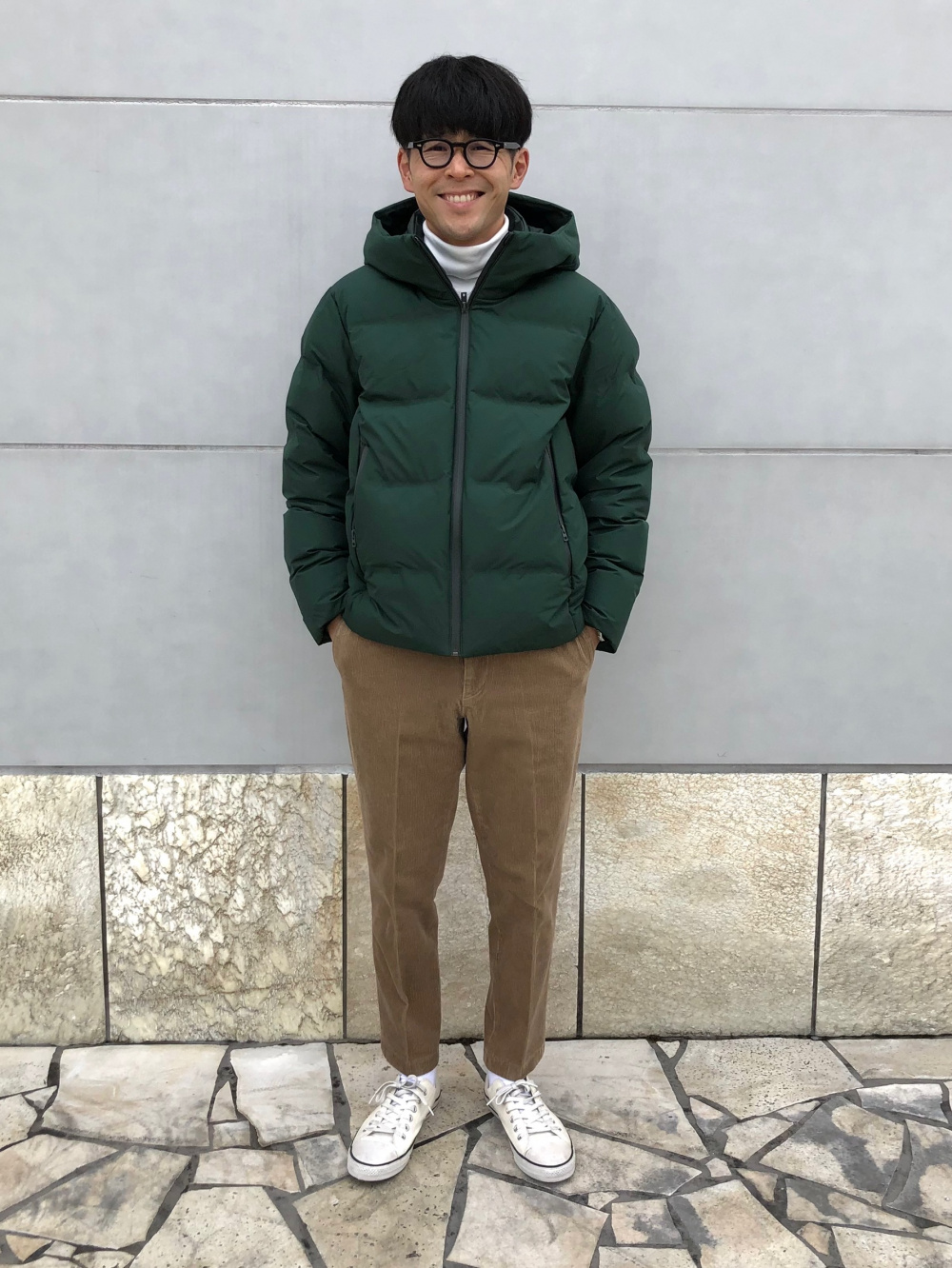 シームレスダウンパーカ/3Dカット、ソフトタッチタートルネックTシャツ