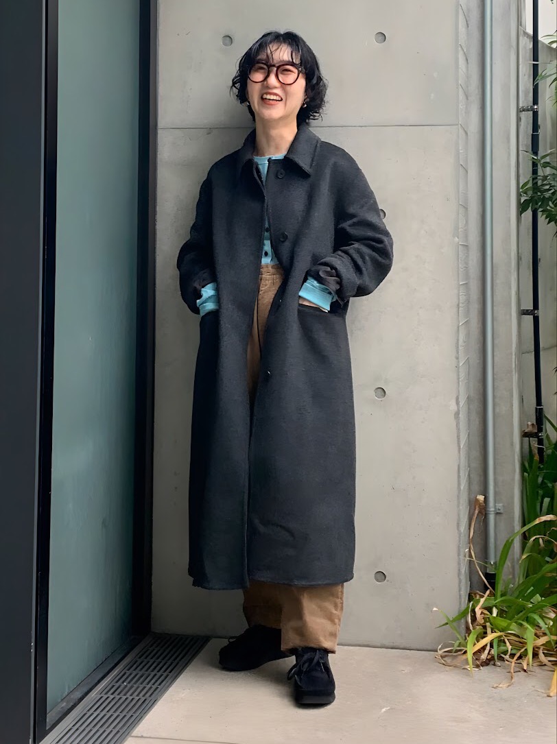 UNIQLO×JW ANDERSON/ダブルフェイスシングルコート レーヨンボウタイ