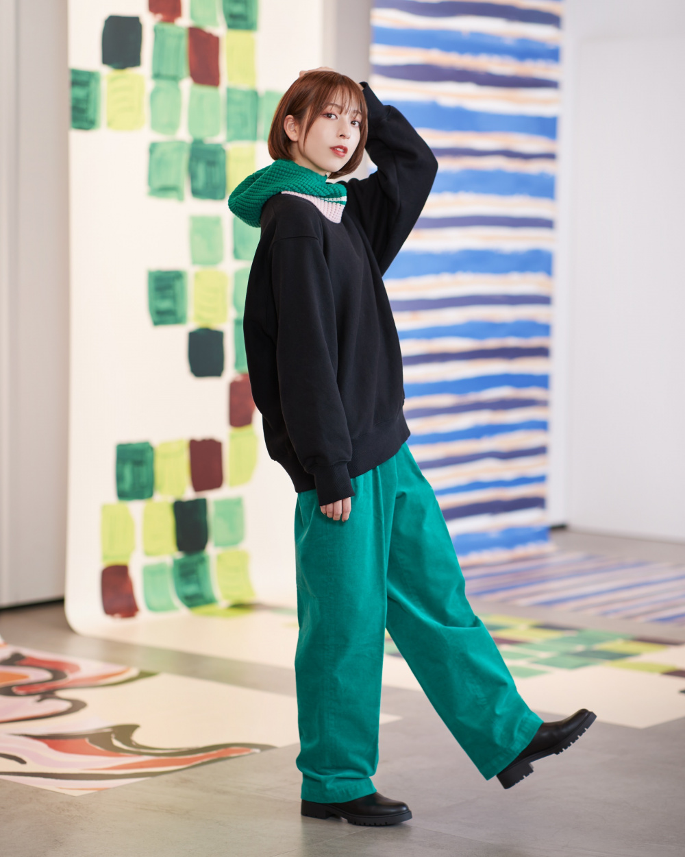 MARNI ワイドスラックス UNIQLO and MARNIユニクロ マルニ ワイドフィットタックパンツ 無地