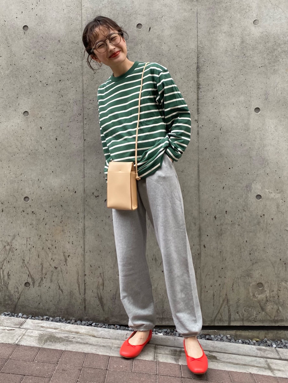 naaam.i | ｜ ボーダーTに白パンツコーデ🧡🤍 ☑︎tops