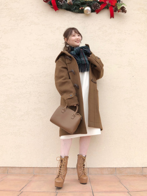 ⭐︎vintage⭐︎UNIQLO ブラックウォッチチェック ダッフルコート L 紺 ユニクロ公式 | ダッフルコート