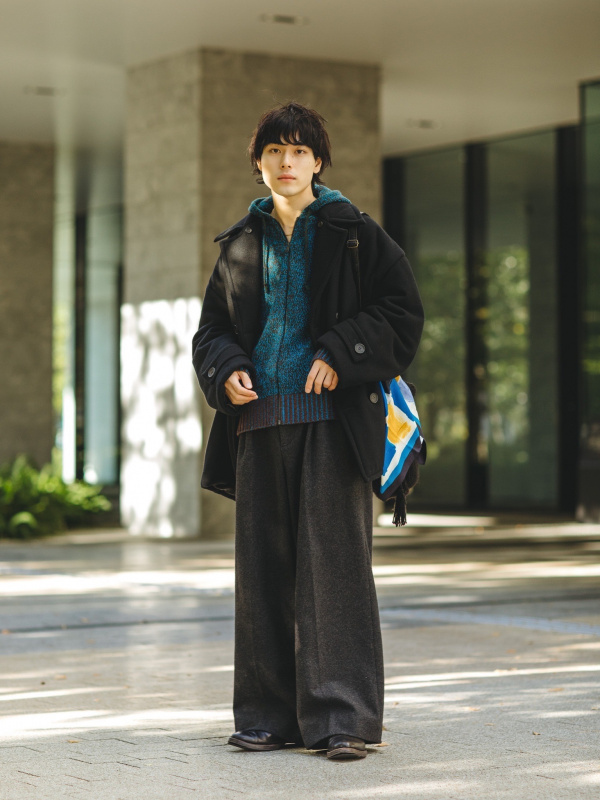 UNIQLO　MARNI　ミックスカラーニット　オーバーサイズフルジップパーカ コーディネート