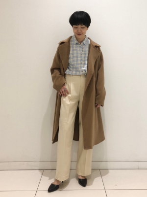 UNIQLO ダブルフェイスコート XL ブラウン UNIQLO(ユニクロ)の「ダブルフェイスロングコート」 - PARTE