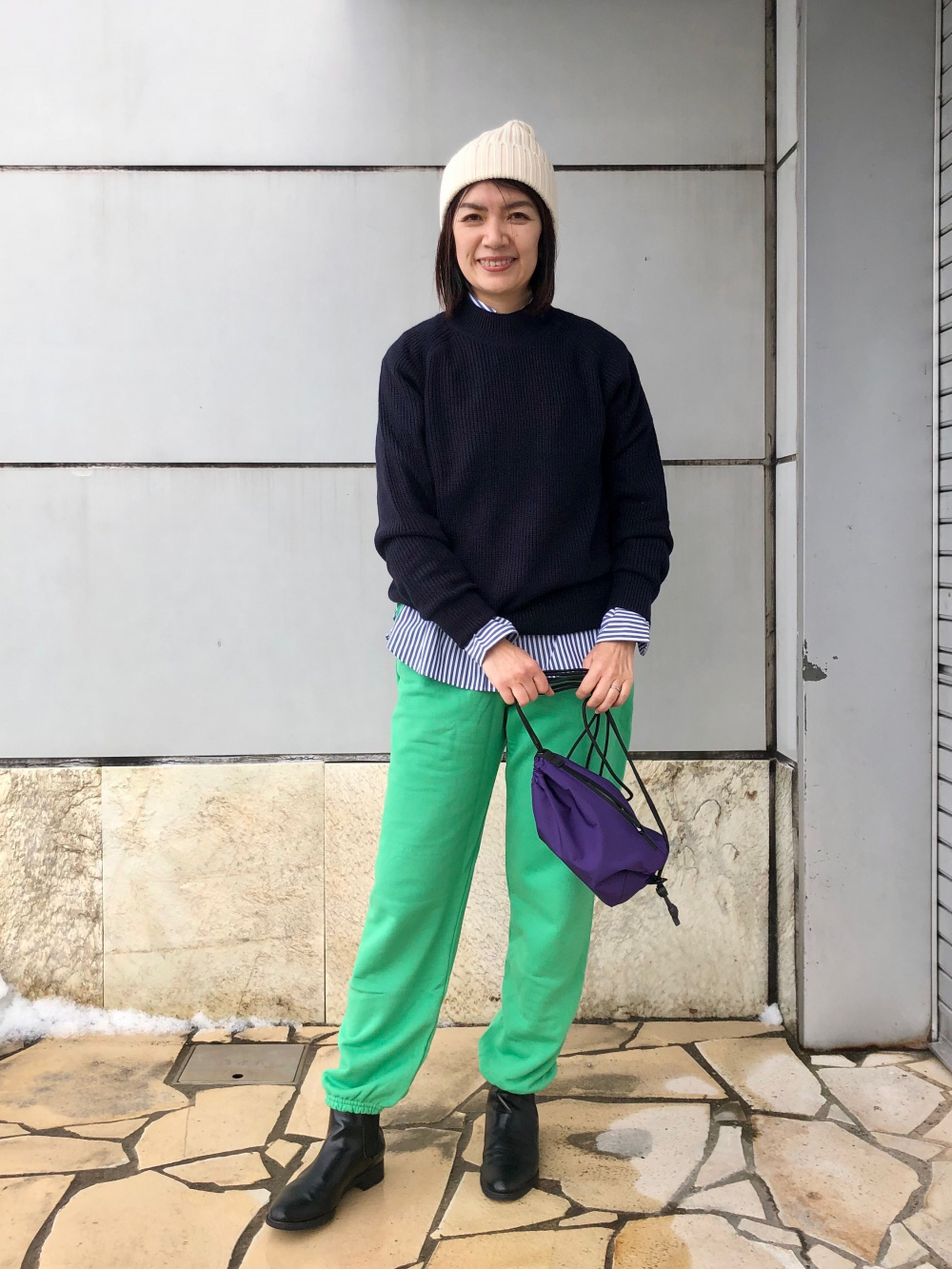 ヨッシー様 C5305 スウェット×ワッフルパンツコーデ ワッフル