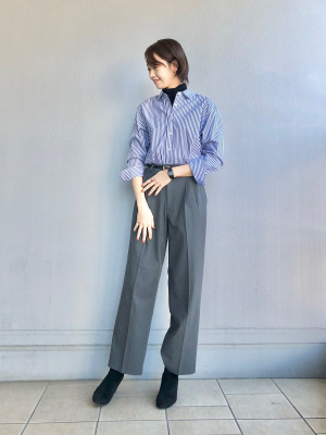 ユニクロ公式 | タックワイドパンツ（ツータック・丈長め76cm）
